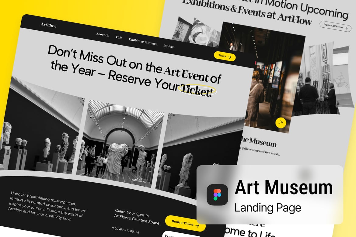 Download Art Museum Landing Page Figma Design