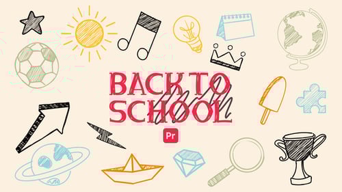 Download Back to School Scribble Icons for Premiere Pro Premiere Pro Template