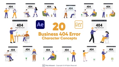 Download Business 404 Error Character Concepts For After Effects After Effect Template