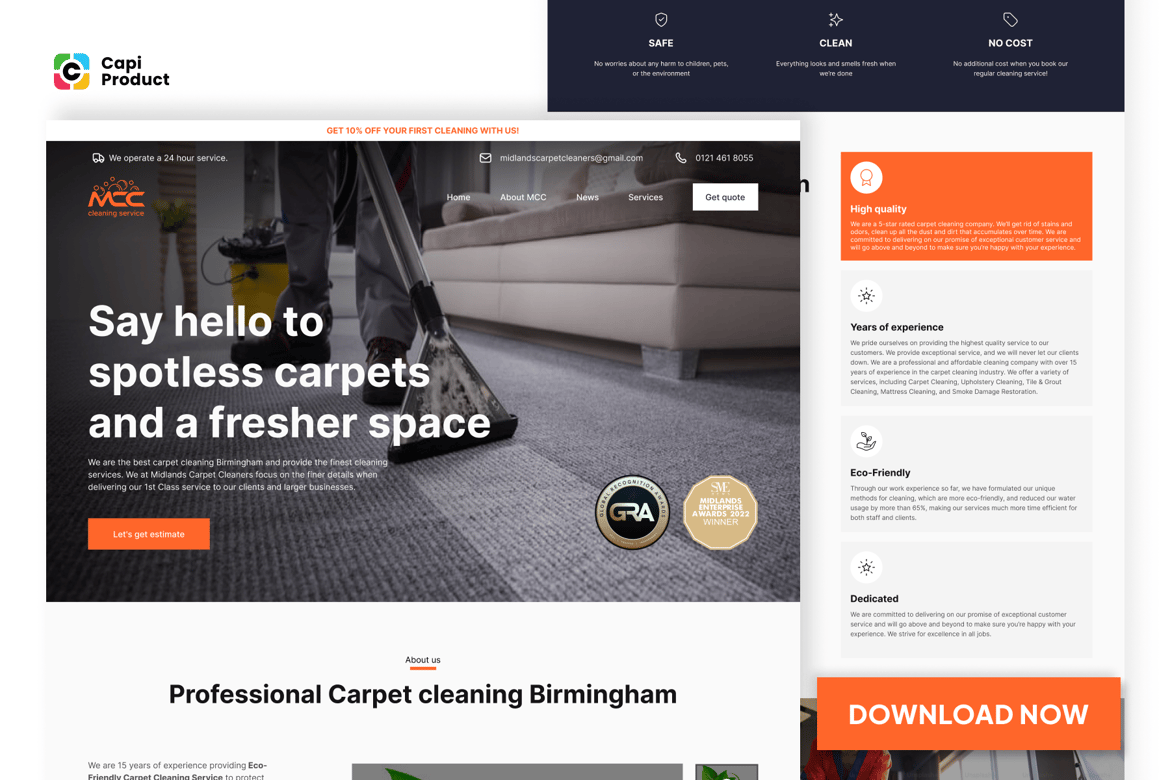 Download Carpet Cleaning Service Website Design Figma Design