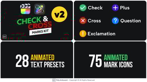 Download Check & Cross Marks Vol.2 For Final Cut Pro X Apple Motion Template