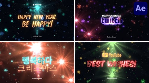 Download Christmas And New Year Greetings Typography for After Effects After Effect Template