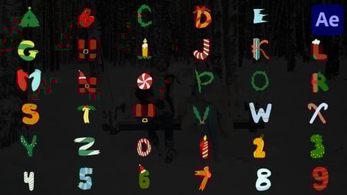 Download Christmas Things Font Alphabet for After Effects After Effect Template