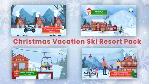 Download Christmas Vacation Ski Resort Advertisement Pack After Effect Template