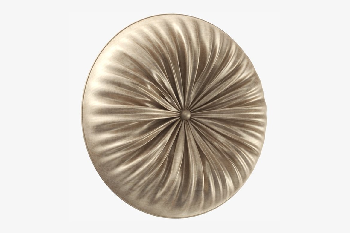 Download Circular Classic Pillow, Circular Metallic Object with Radiating Pleats 3D Model