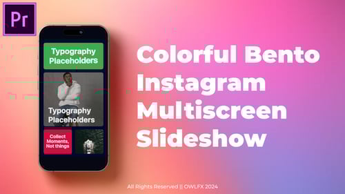 Download Colorful Bento Instagram Multiscreen Slideshow MOGRT for Premier Pro Premiere Pro Template