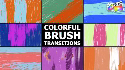 Download Colorful Brush Transitions | FCPX Apple Motion Template