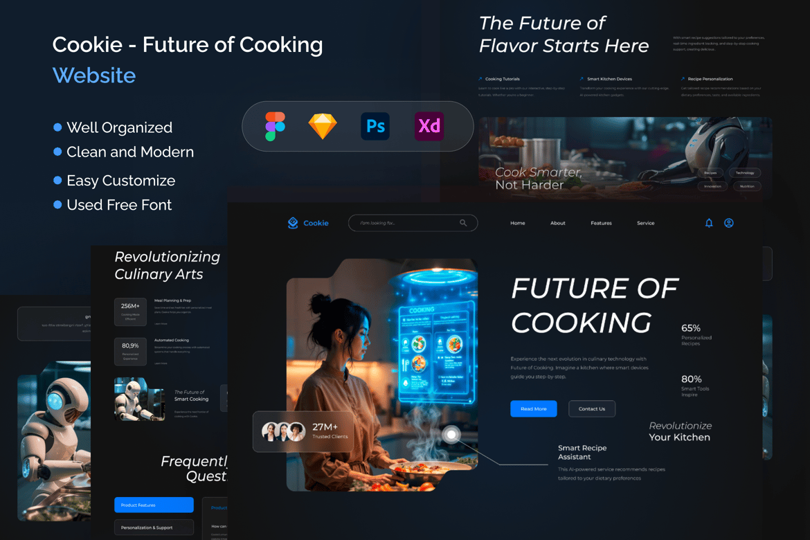 Download Cookie - Future of Cooking Website Figma Design