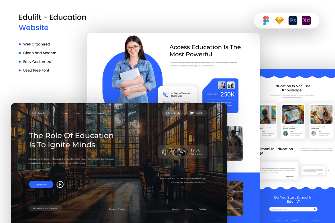 Download Edulift - Education Website Figma Design