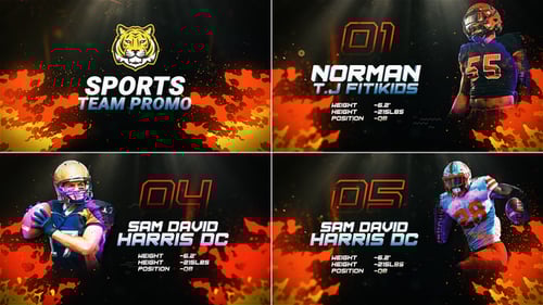 Download Energy Sports Player Profile // Powerful Sports Team Intro After Effect Template