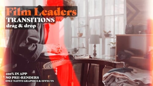 Download Film Leader Transitions: Retro Transitions Inspired by Classic Broken Old Film Premiere Pro Template