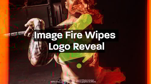 Download Fire Wipe Image Collage Logo Reveal Pack, Dynamic Grunge Burning Effect Opener For Premiere Pro Premiere Pro Template