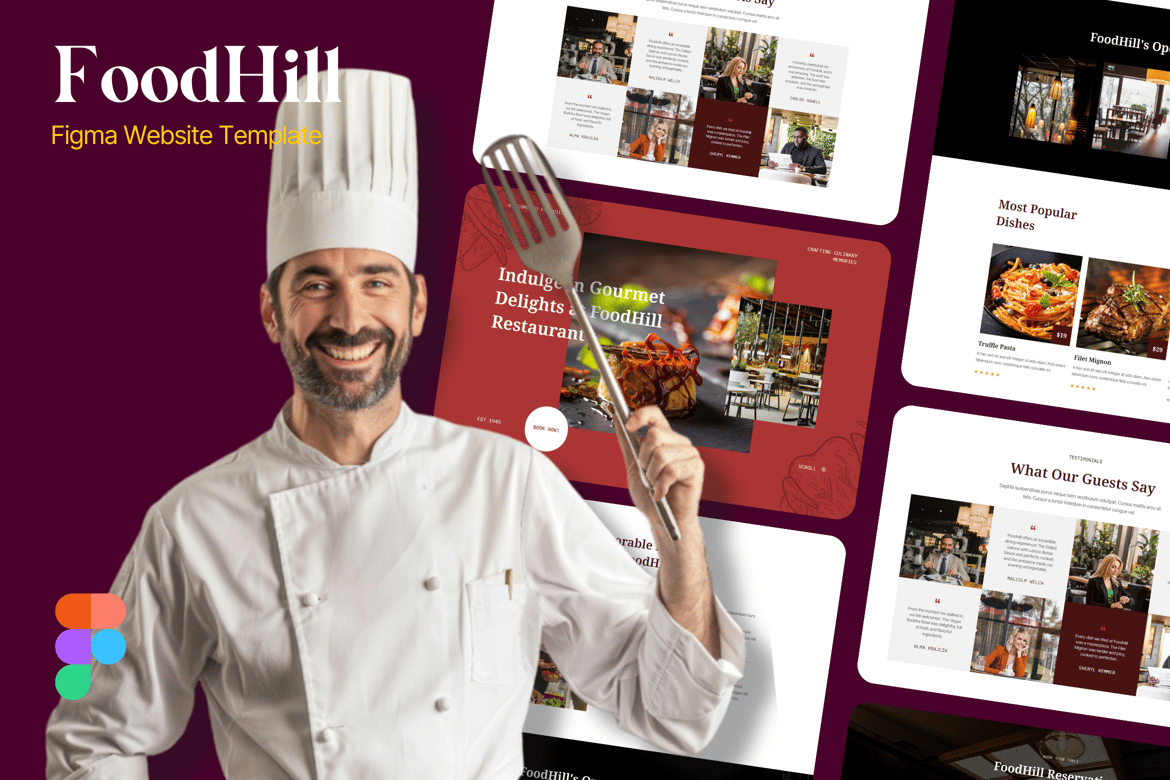 Download FoodHill - Restaurant Figma Website Template Figma Design