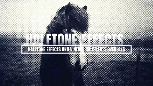 Download Halftone Effects And Vintage Color luts Overlays After Effect Template