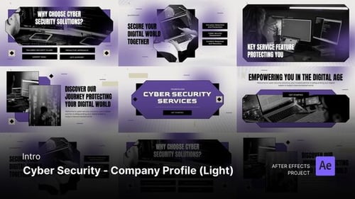 Download Intro/Opening - Cyber Security Company Profile Light Ver. After Effects Project Files After Effect Template
