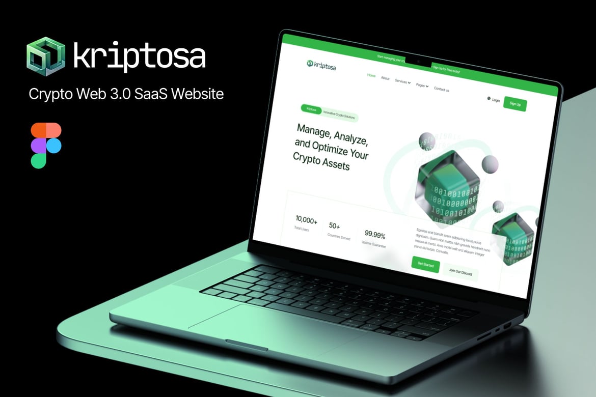 Download Kriptosa - Web 3.0 SaaS Figma Website Template Figma Design
