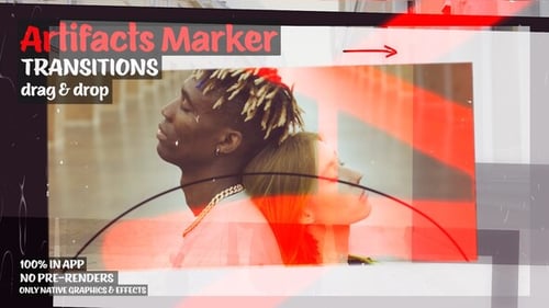 Download Marker Artifacts Transitions: Marker-Style Glitch Effects with Paper Elements Premiere Pro Template