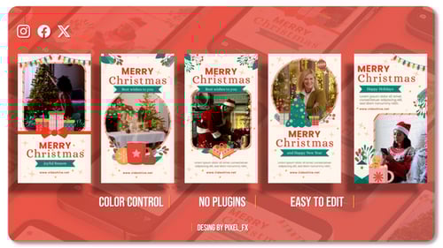 Download Merry Christmas | Happy New Year Stories V1 Premiere Pro Template