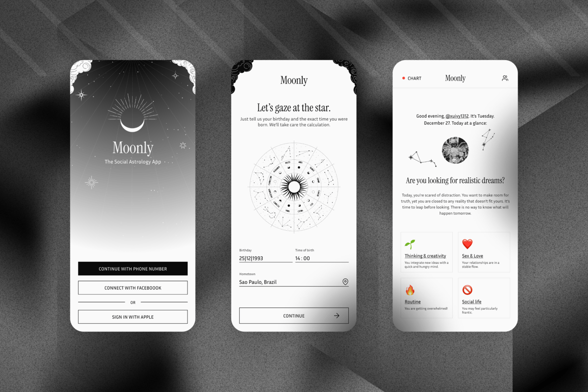 Download Moonly - The Social Astrology App Figma Design
