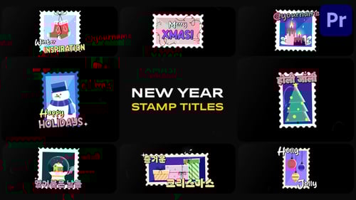 Download New Year Stamp Titles for Premiere Pro Premiere Pro Template