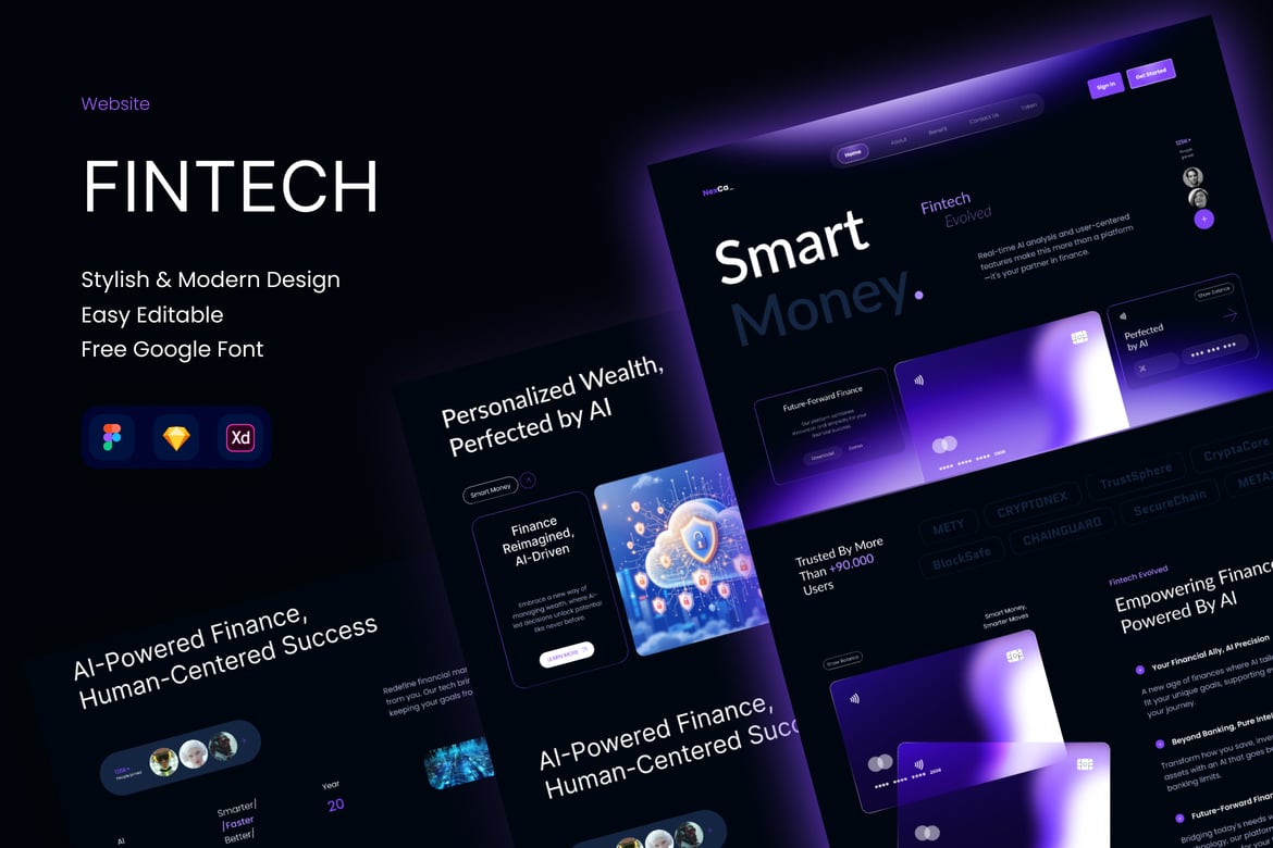 Download NexCa - Fintech Bank AI Website Figma Design