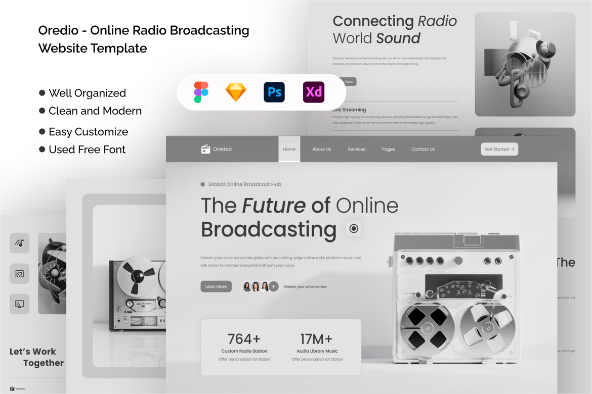 Download Oredio - Online Radio Broadcasting Website Figma Design