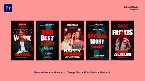 Download Promo Party Instagram Stories Premiere Pro Template