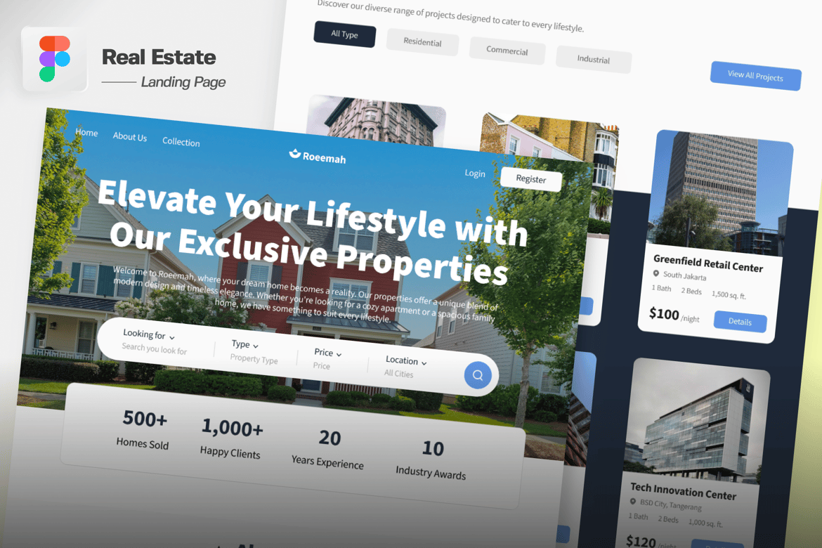 Download Real Estate Landing Page Figma Design