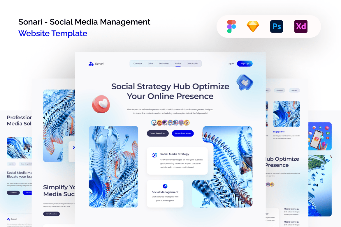 Download Sonari - Social Media Management Website Figma Design
