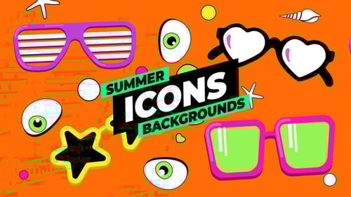 Download Summer Icons Backgrounds After Effect Template