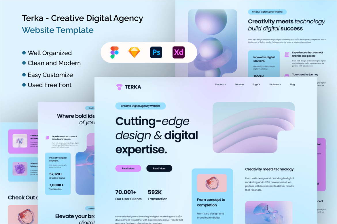 Download Terka - Creative Digital Agency Website Figma Design