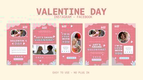 Download Valentine Day Instagram Stories After Effect Template