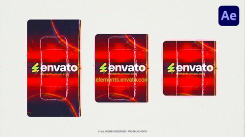 Download Vertical Retro Glitch Logo After Effect Template