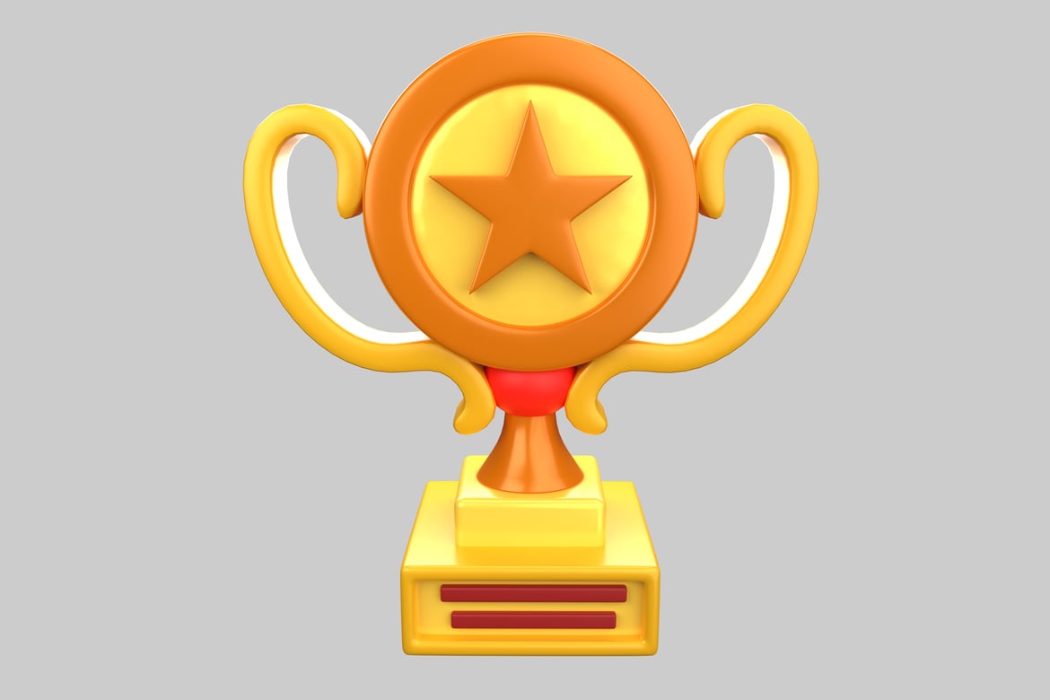 Download Vibrant trophy with a star 3D Model