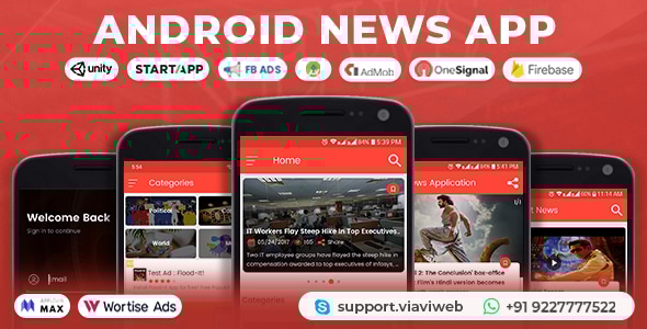 Download Android News Application (Simple News, Photo, Video News, Admob with GDPR)