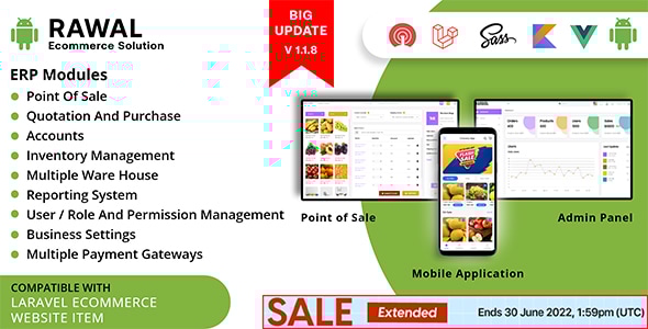 Download Rawal – Android & Laravel Ecommerce Solution with POS for Single & Multiple Location Business Brand