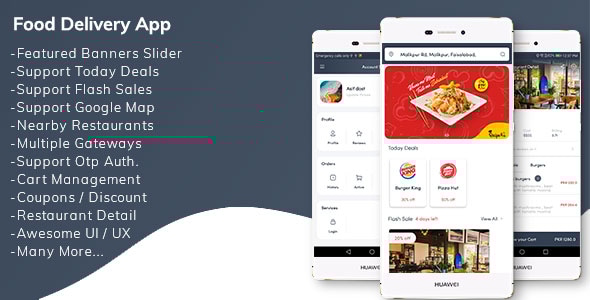 Download Restaurant Food Delivery App with Delivery Boy