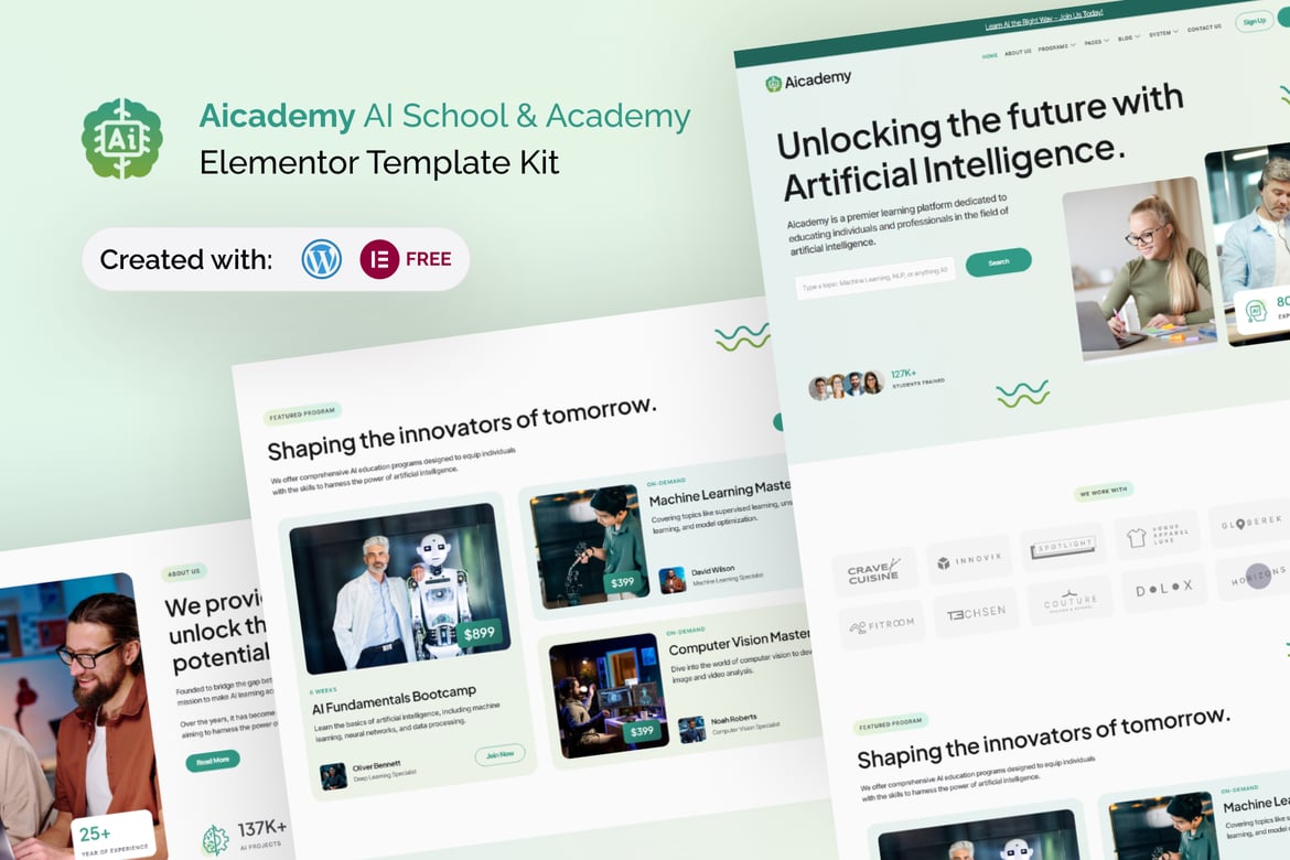 Download Aicademy - AI School & Academy Elementor Template Kit