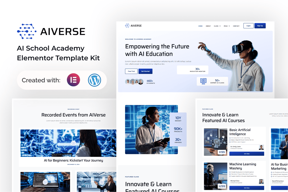 Download AIVerse - AI School Academy Elementor Template Kit