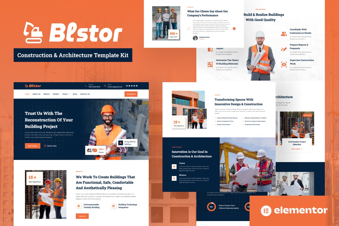 Download Blstor - Construction & Architecture Elementor Template Kit