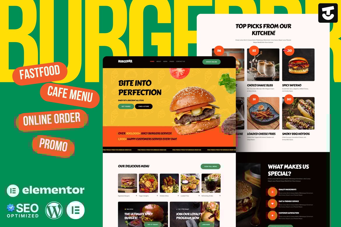 Download Burgerr - Fast Food Restaurant Template Kit