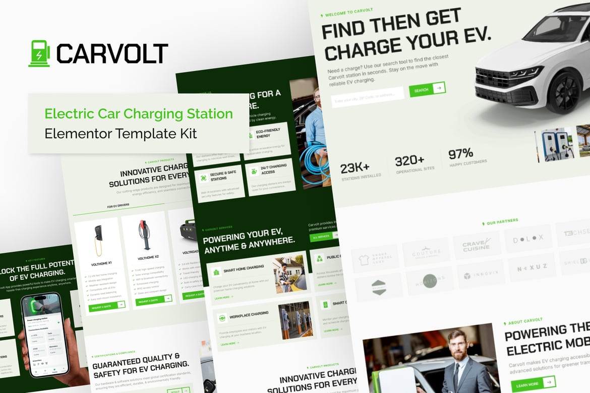 Download Carvolt - Electric Car Charging Station Elementor Template Kit