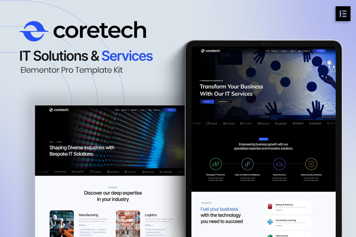 Download Coretech - IT Solutions & Services Elementor Pro Template Kit