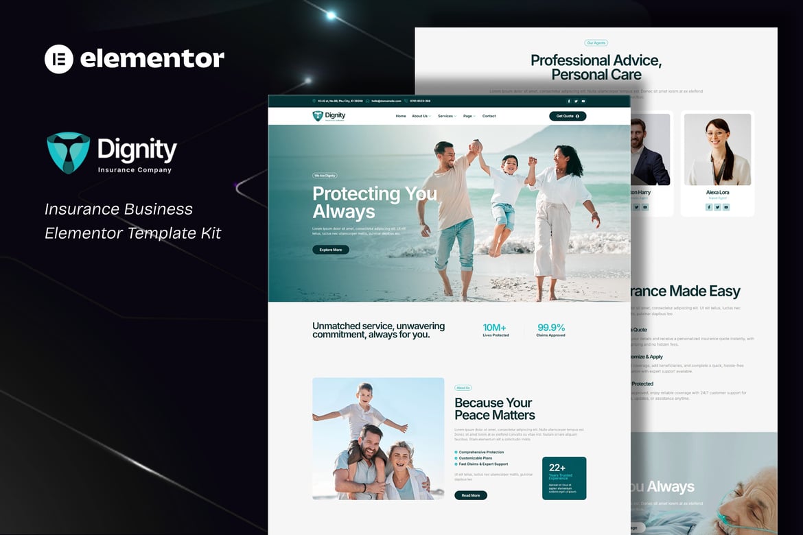 Download Dignity - Insurance Business Elementor Template Kit