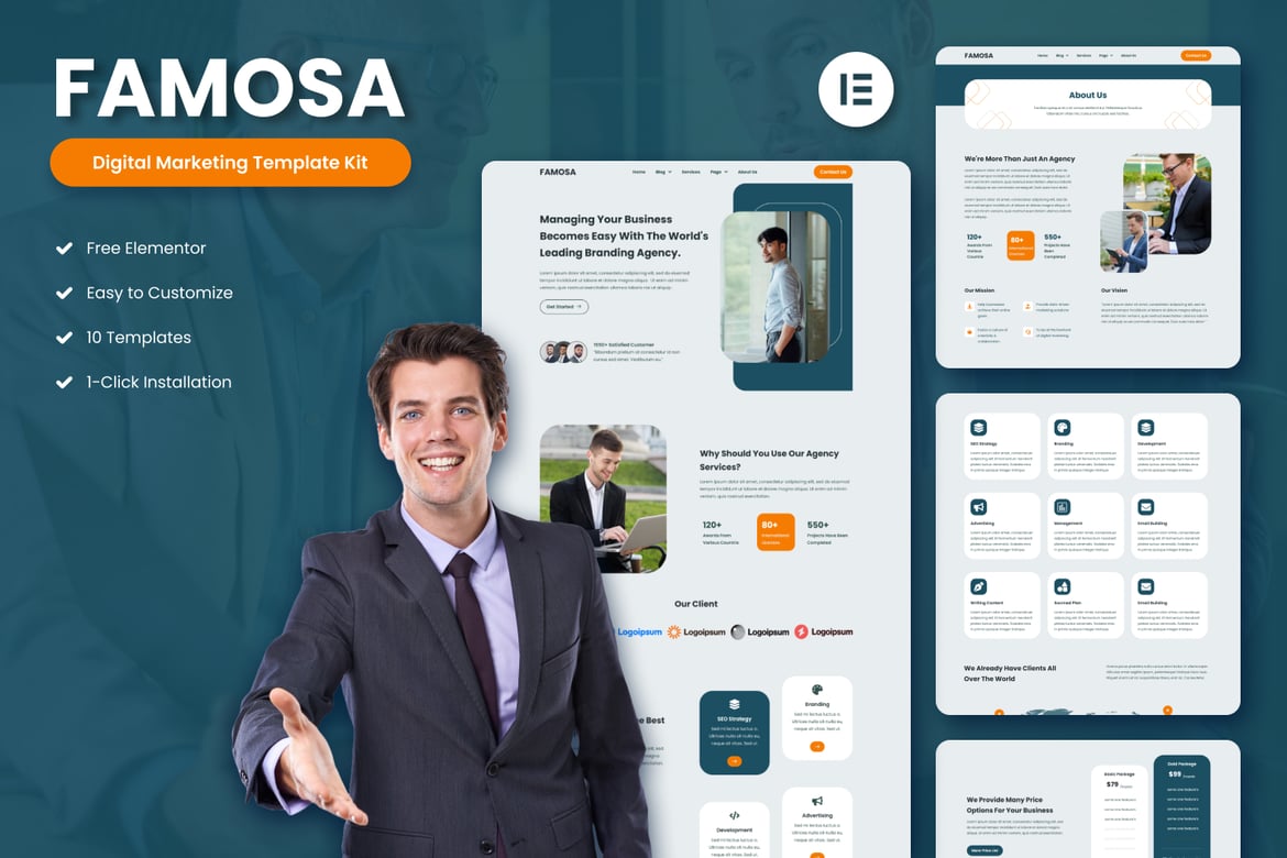 Download Famosa - Digital Marketing Agency Elementor Template Kit