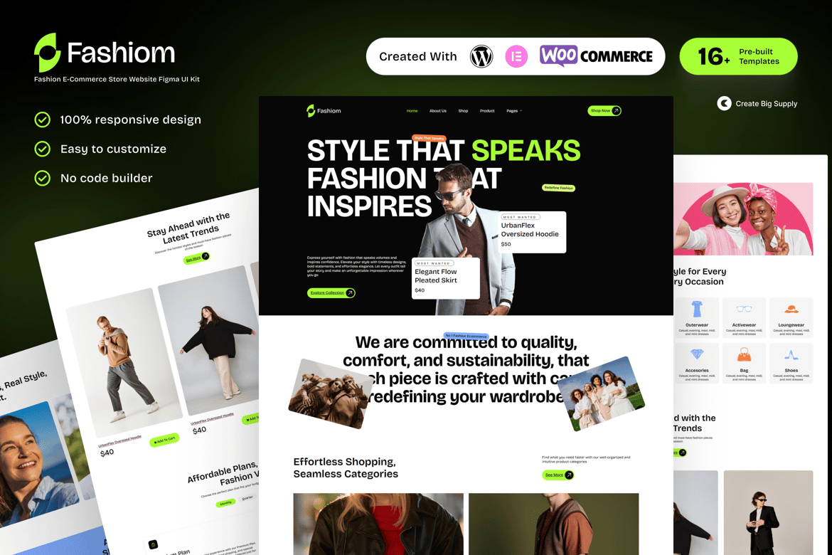 Download Fashiom - Fashion E-Commerce Store Elementor Template Kit