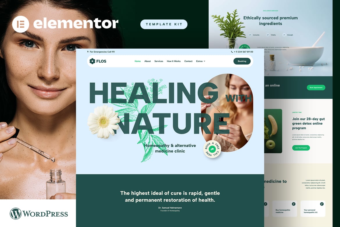 Download Flos - Alternative Medicine & Holistic Health Elementor Template Kit