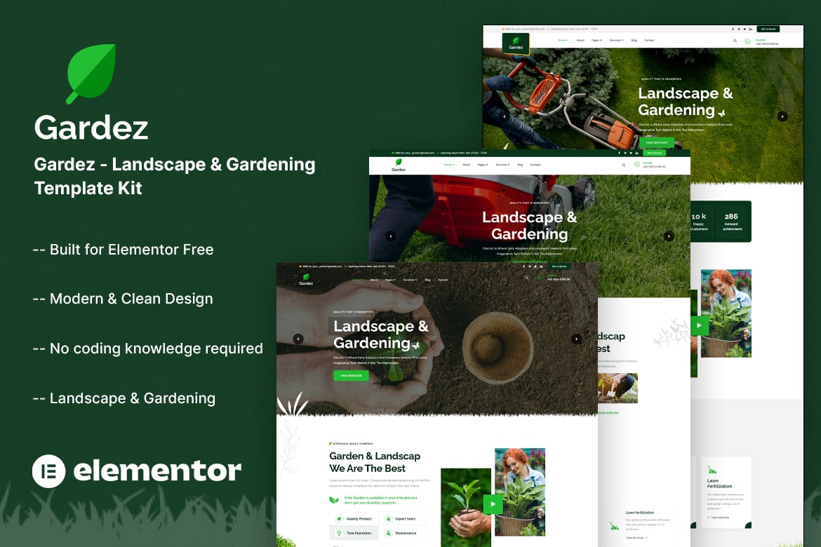 Download Gardez - Landscape & Gardening Elementor Template Kit