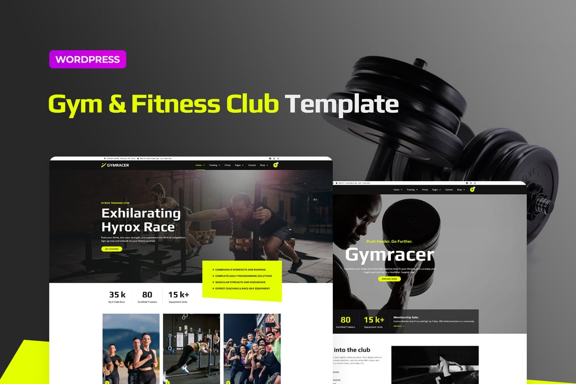 Download Gymracer – Hyrox Gym Elementor Pro Template Kit