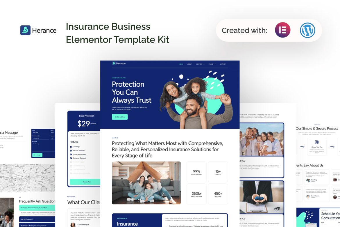 Download Herance - Insurance Company Elementor Template Kit